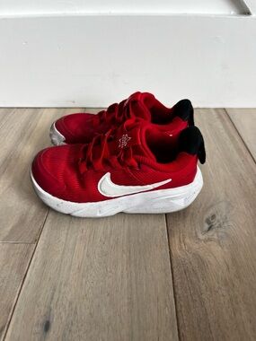 Nike Kids Red Athletic Sneakers with White Swoosh - Size 9 little kids